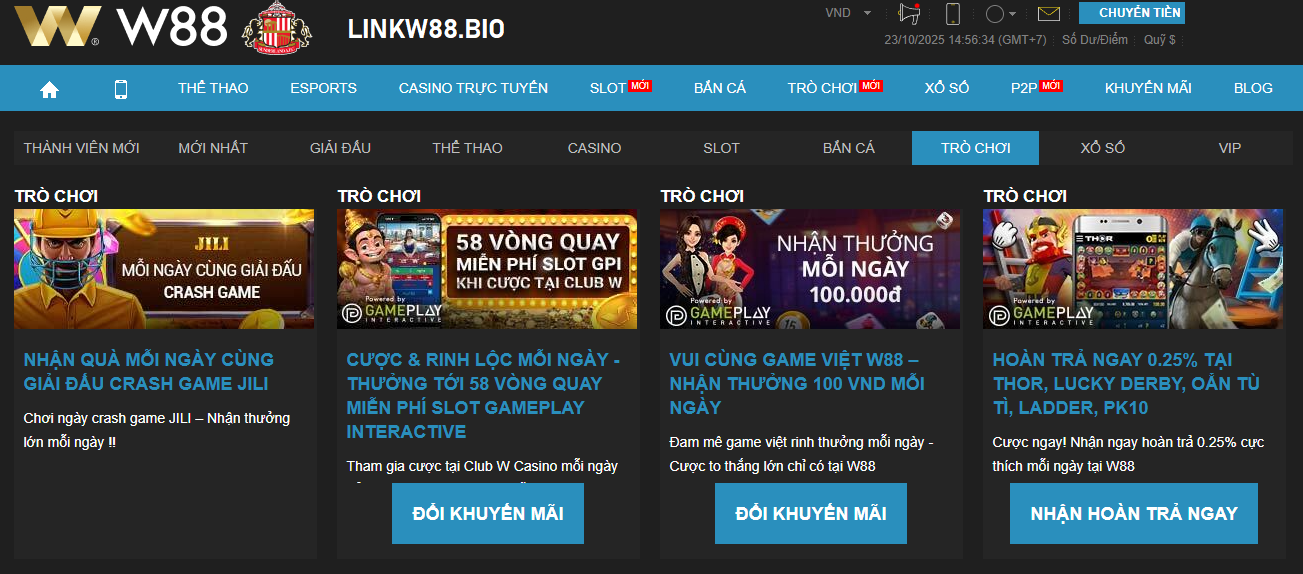 Chương trình khuyến mãi W88 Chương trình khuyến mãi W88